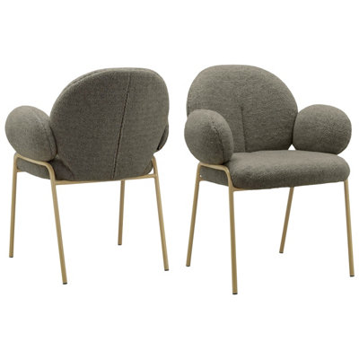 Dorel Home Dining Chair Set Of 2 In Teddy Fabric Dark Mink from B&Q