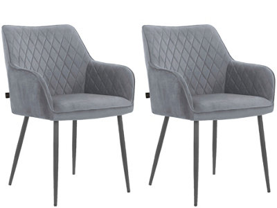 Dorel Home Elvira Dining Chair In Velvet Grey 2 Pack from B&Q