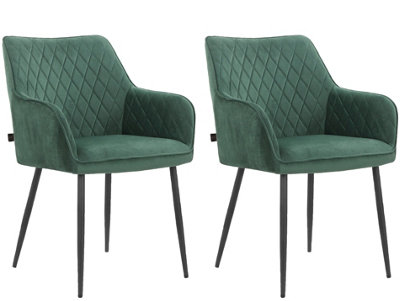 Dorel Home Elvira Dining Chair In Velvet Green 2 Pack from B&Q