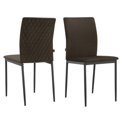 Dorel Home Pavia Dining Chair In Velvet Mink 2 Pack from B&Q