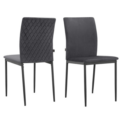 Dorel Home Pavia Dining Chair In Velvet Anthracite 2 Pack from B&Q