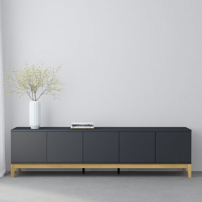 Dorel Home Pelle 5 Door Tv Unit - Grey - Image 4