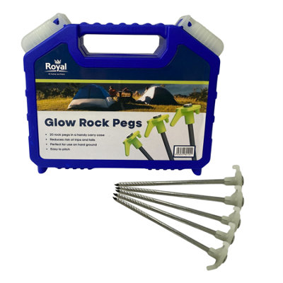Crusader Royal Leisure 20 Glow-In-The-Dark Tent And Awning Pegs With Carry Case from B&Q