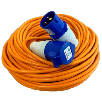 Crusader 25M Caravan Mains Hook Up Lead 1.5mm 16A 230V Orange Extension Cable from B&Q
