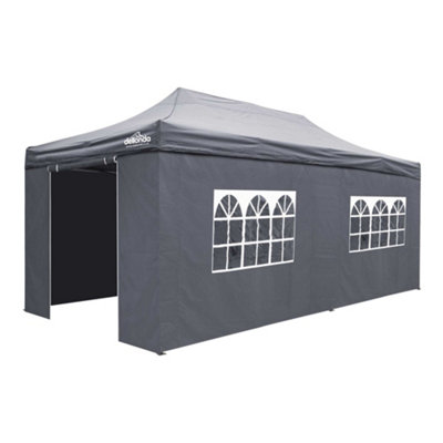 Dellonda Premium 3X6M Pop-Up Gazebo & Side Walls With Carry Bag, Stakes & Weight Bags
