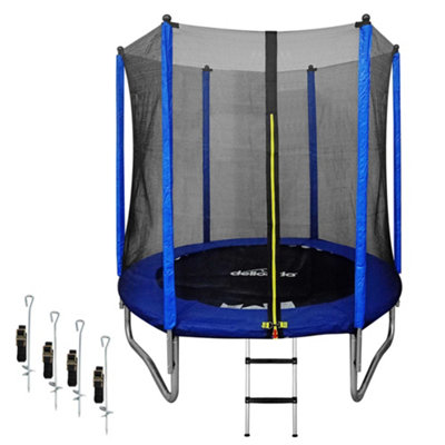 B&Q Dellonda 6Ft Outdoor Trampoline With Safety Enclosure Net, Anchors & Ladder