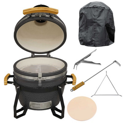 Dellonda Deluxe 16"(40Cm) Ceramic Kamado Style Bbq Grill/oven/smokerIncludes AccessoriesDg235 from B&Q