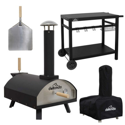 Dellonda Portable Wood Fired Pizza Oven With Cover/carry Bag And Trolley To Dg258 from B&Q