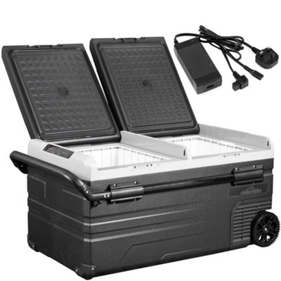 Dellonda 95L Portable Dual Zone Compressor Car Camping Fridge/freezer 12/24/230V from B&Q