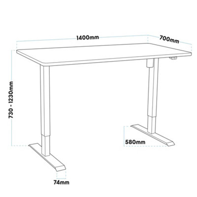 B&Q -  Electric Standing DeskAdjustableOakOffice Quiet & Fast 1400 X 700mm