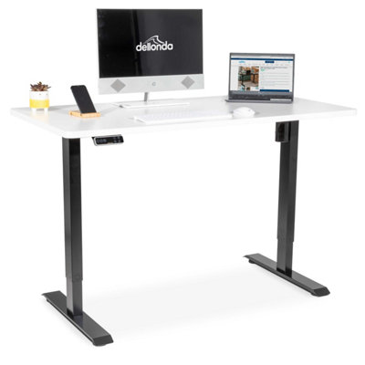 B&Q -  White Electric Height Adjustable Standing Desk With MemoryQuiet1400X700mmDh244