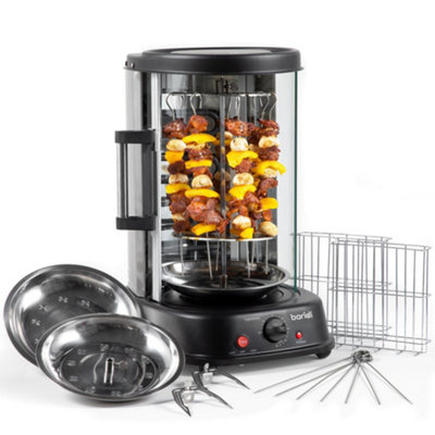 Baridi Rotisserie GrillKebabsGyrosSkewersRoasts1500W21LBlack from B&Q