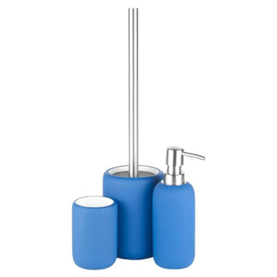 Urbn-Living Blue4-Pcs Lulu Bath Accessories SetMatt Colour from B&Q