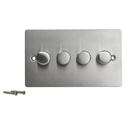 Urbn-Living Brass GoldVolex Crabtree 4-Gang Dimmer Light SwitchFlush Style from B&Q