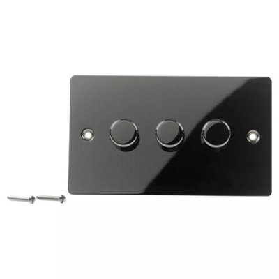 Urbn-Living Black NickleVolex Crabtree Brass Gold 3-Gang Dimmer Light Switch from B&Q