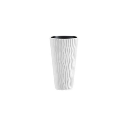 B&Q -  WhiteSet Of 2Sandy Slim Flower Pot51X29 Cm