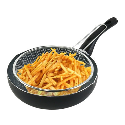 Urbn-Chef Aluminium Induction 24Cm Deep Frying Pan With Fry Basket Cookware from B&Q