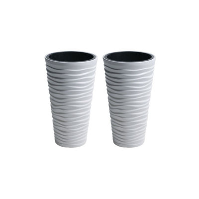 Urbn-Living Dark GreySet Of 2Sand Effect Flower Plant Pot520X296X296 from B&Q