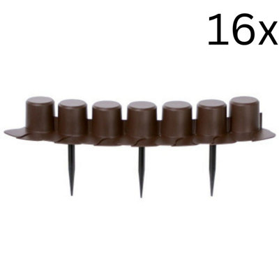 Urbn-Living BrownSet Of 16Palisada Garden Edge Fence from B&Q