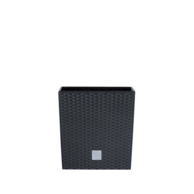 Urbn-Living BlackSet Of 120Cm Rato Rattan Design Plant Pots Square -1-2 Pack from B&Q