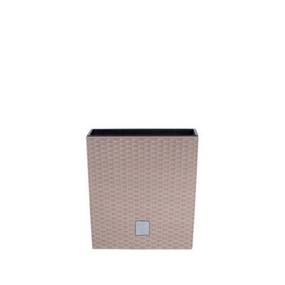 Urbn-Living BeigeSet Of 120Cm Rato Rattan Design Plant Pots Square -1-2 Pack from B&Q