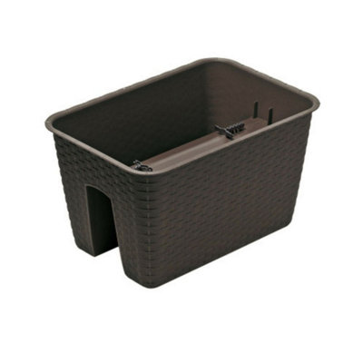 Urbn-Living BrownSet Of 1Square Ratolla Railing Plant Pot22.5X27.2X27.2Cm from B&Q