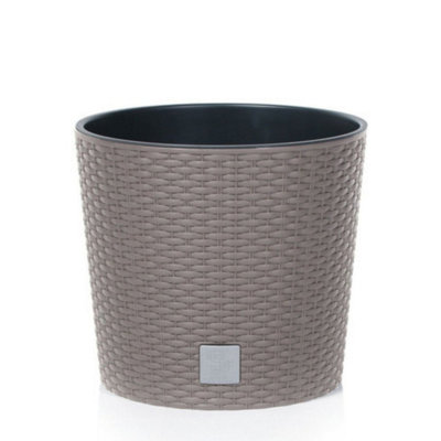 Urbn-Living MoccaSet Of 130Cm Rato Round Low Rattan Planters -1-2 Pack from B&Q