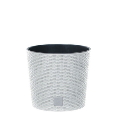 Urbn-Living WhiteSet Of 120Cm Rato Round Low Rattan Planters from B&Q