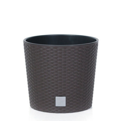 Urbn-Living BrownSet Of 125Cm Rato Round Low Rattan Planters -1-2 Pack from B&Q