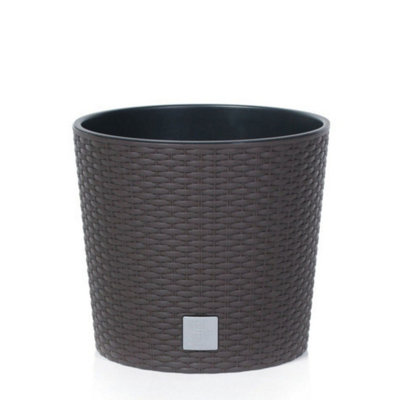 Urbn-Living BrownSet Of 130Cm Rato Round Low Rattan Planters -1-2 Pack from B&Q