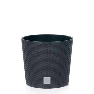 Urbn-Living BlackSet Of 120Cm Rato Round Low Rattan Planters from B&Q