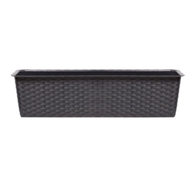 B&Q -  BrownSet Of 1Ratolla Rattan Balcony Planter14.5X78.3X17.3 Cm