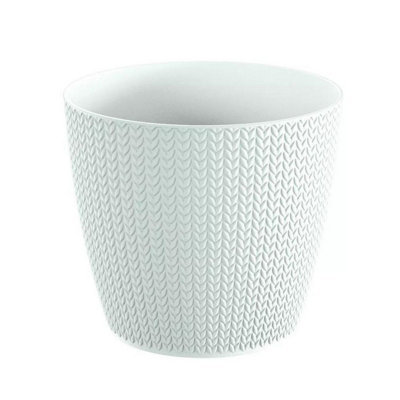 Urbn-Living WhiteSet Of 1Wheaty Round Flower Pot19.3X21.8X21.8Cm from B&Q