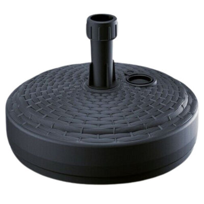 Urbn-Living BlackRound Umbrella Rattan Parasol Base from B&Q