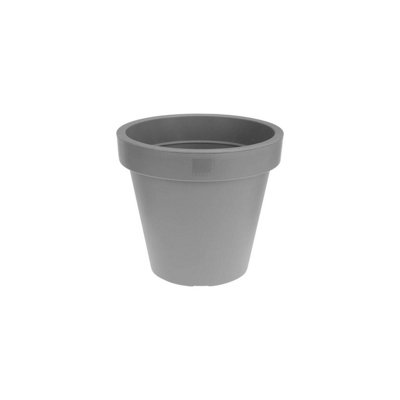 Urbn-Living Grey20Cm Round Plastic Flower Pot from B&Q