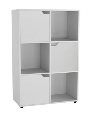 Urbn-Living WhiteWhite6-Cube Shelving Unit With Wooden Doors from B&Q