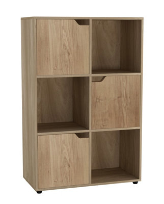 Urbn-Living OakOak6-Cube Shelving Unit With Wooden Doors from B&Q