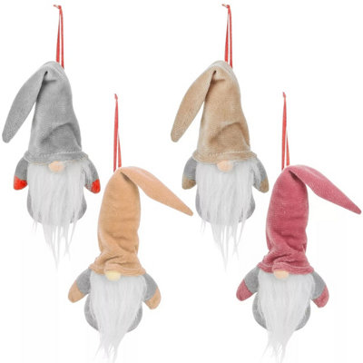 Urbn-Living Set Of 4Christmas Gnome Ornaments Hanging Decorations from B&Q