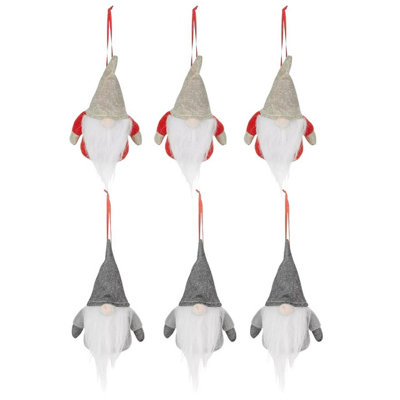 Urbn-Living Set Of 6Christmas Tree Hanging Gnome12X10X6Cm from B&Q