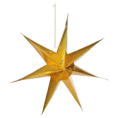 Urbn-Living GoldLarge Led Festive Paper Star Lantern Hanging Christmas Lights from B&Q