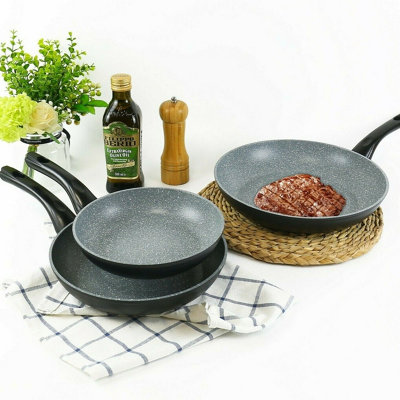 Urbn-Chef 28Cm Width 3Pcs Forged Aluminium Induction  Frying Grilling Pans Cookware Set from B&Q