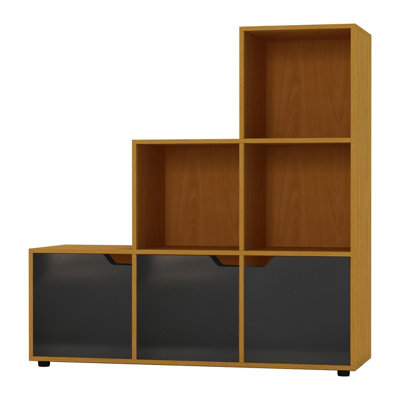 Urbn-Living 6-Cube Step Shelving Unit With Wooden Door from B&Q