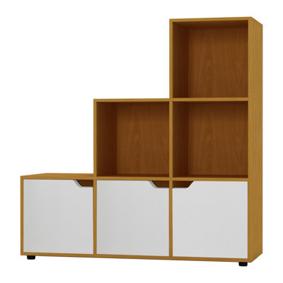 Urbn-Living 6-Cube Step Shelving Unit With Wooden Door from B&Q