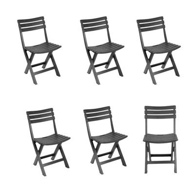 B&Q -  Set Of 6Collapsible Folding Garden Chair SetCamping Patio Lounge Seat