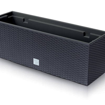 Urbn-Living Black60 Cm Rato Case Rattan Flower Planter from B&Q