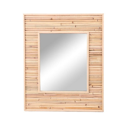 B&Q -  Rectangle Wall Mirror Bamboo Wooden