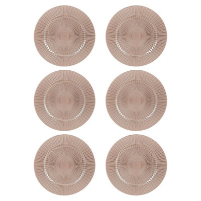B&Q -  Rose GoldSet Of 6Ray Charger Plates