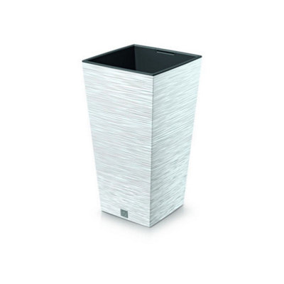 Urbn-Living WhiteFuru Square Tall Planters With Inserts38X20X20 Cm from B&Q