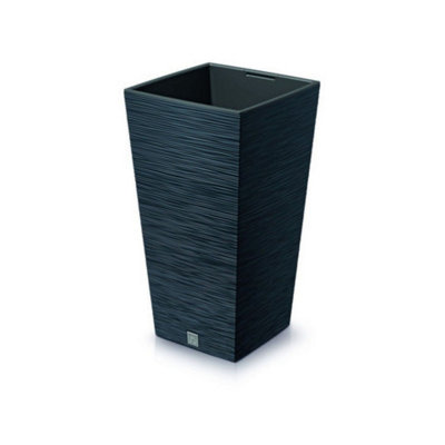 Urbn-Living BlackFuru Square Tall Planters With Inserts45X24X24 Cm from B&Q