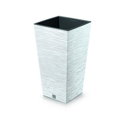 Urbn-Living WhiteFuru Square Tall Planters With Insert50X26.5X26.5 Cm from B&Q